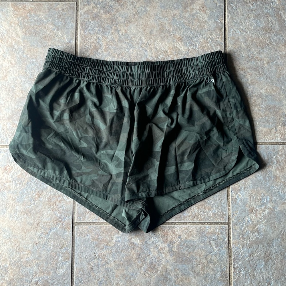 DSG Women's Dark Green Camo Athletic Shorts